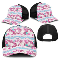 Monstera Tiare Plumeria Lei Pattern Baseball Net Cap Pink Version LT01 - Polynesian Pride