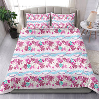 Monstera Tiare Plumeria Lei Pattern Bedding Set Pink Version LT01 - Polynesian Pride