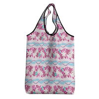 Monstera Tiare Plumeria Lei Pattern Grocery Bag Pink Version LT01 - Polynesian Pride