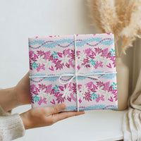 Monstera Tiare Plumeria Lei Pattern Wrapping Paper Pink Version LT01 - Polynesian Pride