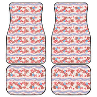 Monstera Tiare Plumeria Lei Pattern Car Mats Red Version LT01 - Polynesian Pride