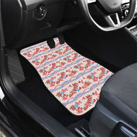 Monstera Tiare Plumeria Lei Pattern Car Mats Red Version LT01 - Polynesian Pride