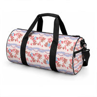 Monstera Tiare Plumeria Lei Pattern Duffle Bag Red Version LT01 - Polynesian Pride