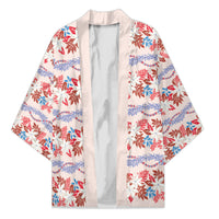 Monstera Tiare Plumeria Lei Pattern Kimono Red Version LT01 Unisex Red - Polynesian Pride
