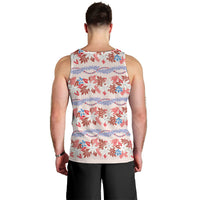 Monstera Tiare Plumeria Lei Pattern Men Tank Top Red Version LT01 - Polynesian Pride