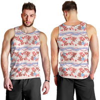 Monstera Tiare Plumeria Lei Pattern Men Tank Top Red Version LT01 - Polynesian Pride