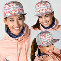 Monstera Tiare Plumeria Lei Pattern Mesh Trucker Cap Red Version LT01 - Polynesian Pride