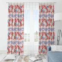 Monstera Tiare Plumeria Lei Pattern Window Curtain Red Version LT01 - Polynesian Pride