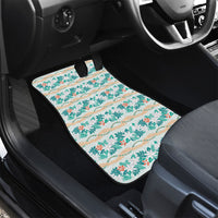 Monstera Tiare Plumeria Lei Pattern Car Mats Teal Version LT01 - Polynesian Pride