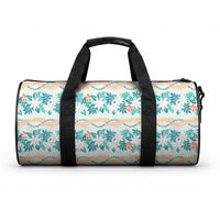 Monstera Tiare Plumeria Lei Pattern Duffle Bag Teal Version LT01 One size Teal - Polynesian Pride