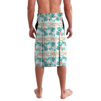 Monstera Tiare Plumeria Lei Pattern Lavalava Teal Version LT01 - Polynesian Pride