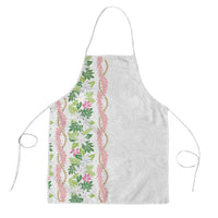 Monstera Tiare Plumeria Apron Green Polynesian Pattern LT01 Green - Polynesian Pride