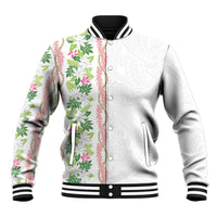 Monstera Tiare Plumeria Baseball Jacket Green Polynesian Pattern LT01 Unisex Green - Polynesian Pride