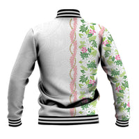 Monstera Tiare Plumeria Baseball Jacket Green Polynesian Pattern LT01 - Polynesian Pride