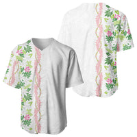Monstera Tiare Plumeria Baseball Jersey Green Polynesian Pattern LT01 - Polynesian Pride