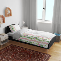 Monstera Tiare Plumeria Bedding Set Green Polynesian Pattern LT01 - Polynesian Pride