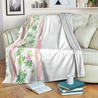 Monstera Tiare Plumeria Blanket Green Polynesian Pattern LT01 Green - Polynesian Pride