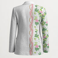 Monstera Tiare Plumeria Blazer Green Polynesian Pattern LT01 - Polynesian Pride