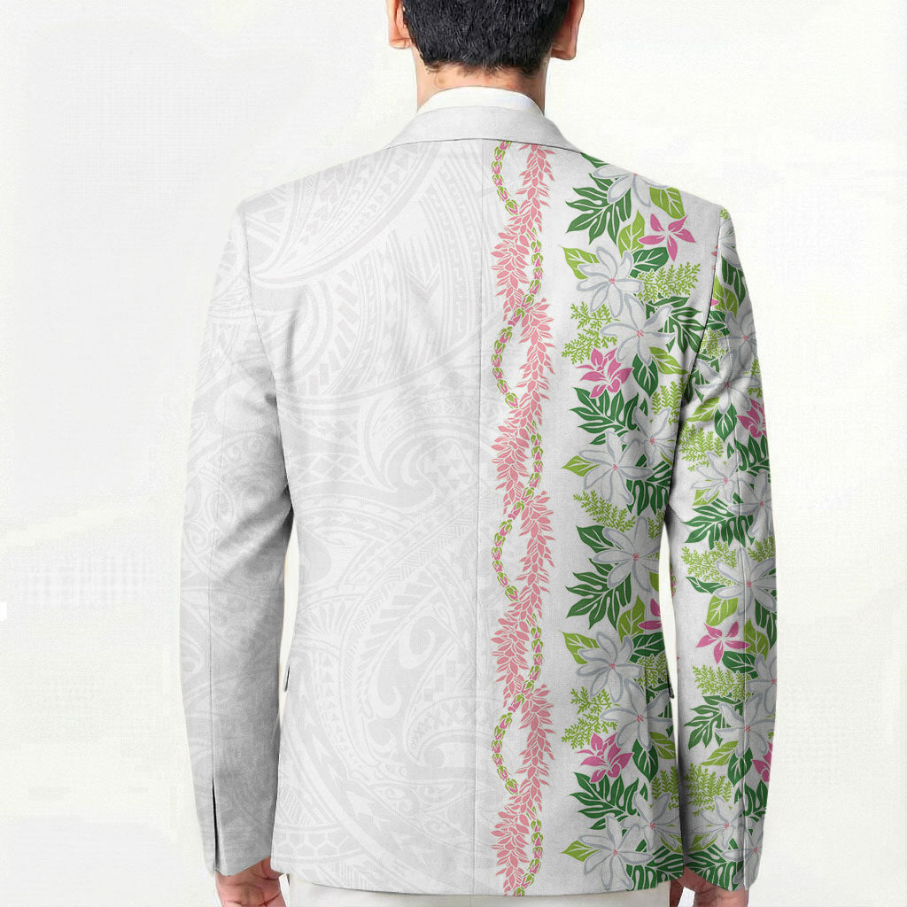 Monstera Tiare Plumeria Blazer Green Polynesian Pattern LT01 - Polynesian Pride