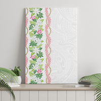Monstera Tiare Plumeria Canvas Wall Art Green Polynesian Pattern LT01 - Polynesian Pride