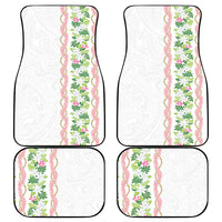 Monstera Tiare Plumeria Car Mats Green Polynesian Pattern LT01 - Polynesian Pride