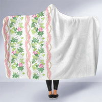 Monstera Tiare Plumeria Hooded Blanket Green Polynesian Pattern LT01 One Size Green - Polynesian Pride