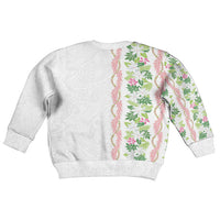 Monstera Tiare Plumeria Kid Ugly Christmas Sweater Green Polynesian Pattern LT01 - Polynesian Pride