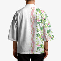 Monstera Tiare Plumeria Kimono Green Polynesian Pattern LT01 - Polynesian Pride