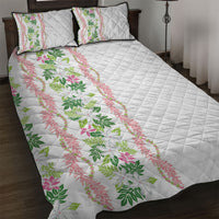 Monstera Tiare Plumeria Quilt Bed Set Green Polynesian Pattern LT01 Green - Polynesian Pride