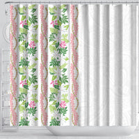 Monstera Tiare Plumeria Shower Curtain Green Polynesian Pattern LT01 - Polynesian Pride