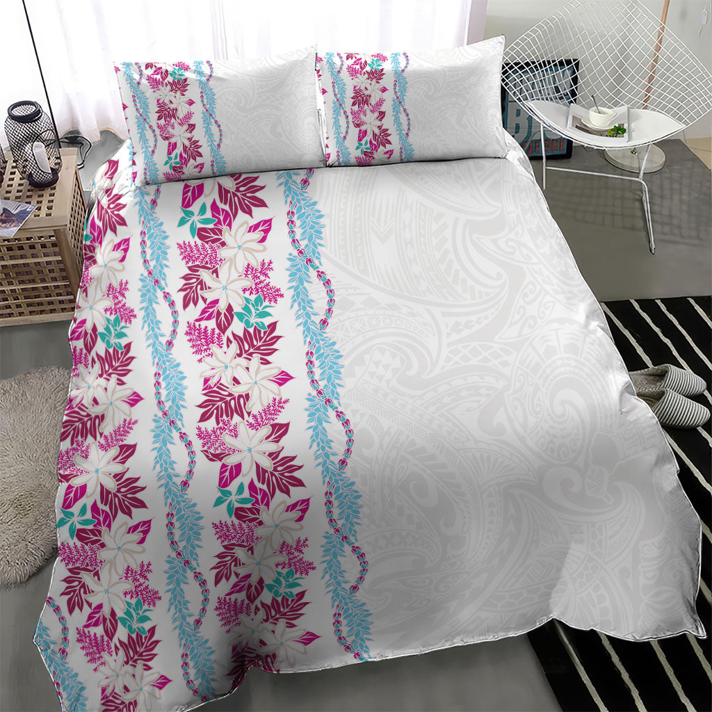 Monstera Tiare Plumeria Bedding Set Pink Polynesian Pattern LT01 - Polynesian Pride