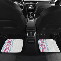 Monstera Tiare Plumeria Car Mats Pink Polynesian Pattern LT01 Set 2pcs - Back Pink - Polynesian Pride