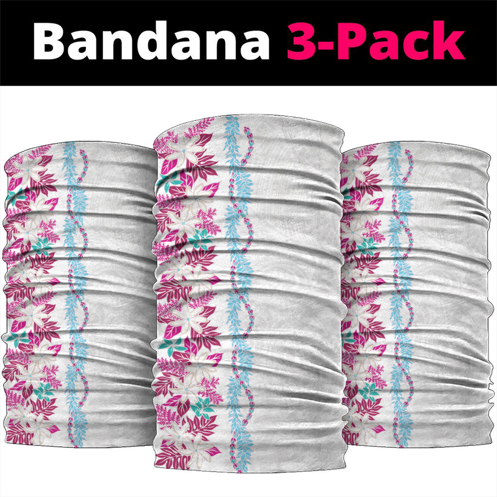 Monstera Tiare Plumeria Neck Gaiter Pink Polynesian Pattern