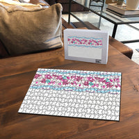 Monstera Tiare Plumeria Puzzle Pink Polynesian Pattern LT01 - Polynesian Pride