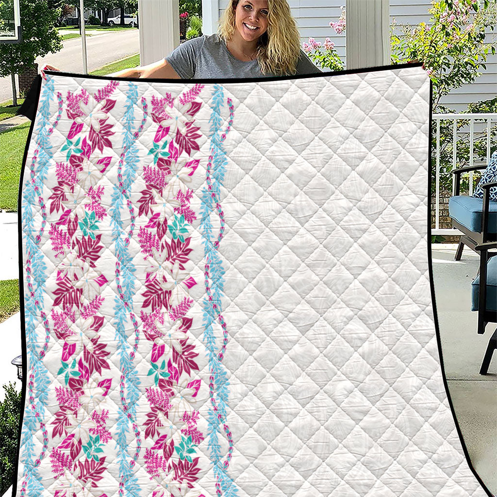 Monstera Tiare Plumeria Quilt Pink Polynesian Pattern LT01 Pink - Polynesian Pride
