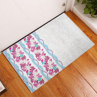 Monstera Tiare Plumeria Rubber Doormat Pink Polynesian Pattern LT01 - Polynesian Pride