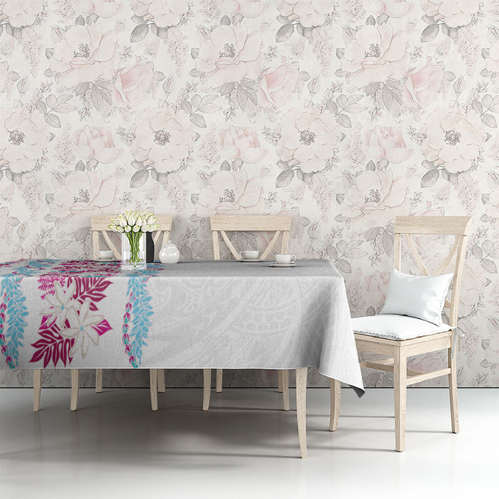 Monstera Tiare Plumeria Tablecloth Pink Polynesian Pattern LT01 - Polynesian Pride