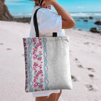 Monstera Tiare Plumeria Tote Bag Pink Polynesian Pattern LT01 - Polynesian Pride