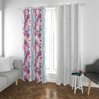 Monstera Tiare Plumeria Window Curtain Pink Polynesian Pattern LT01 With Grommets Pink - Polynesian Pride