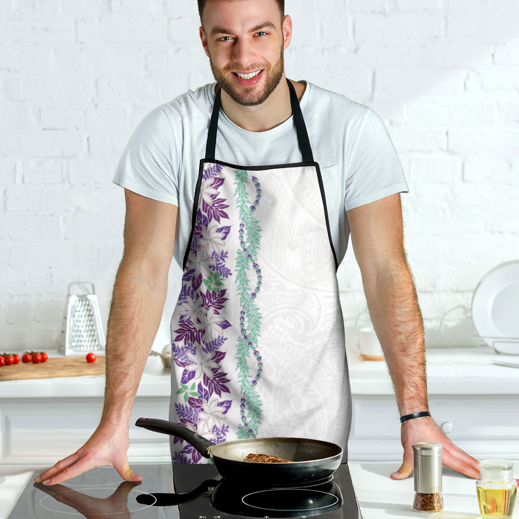 Monstera Tiare Plumeria Apron Purple Polynesian Pattern LT01 - Polynesian Pride
