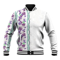 Monstera Tiare Plumeria Baseball Jacket Purple Polynesian Pattern LT01 Unisex Purple - Polynesian Pride