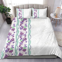 Monstera Tiare Plumeria Bedding Set Purple Polynesian Pattern LT01 - Polynesian Pride