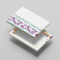 Monstera Tiare Plumeria Canvas Wall Art Purple Polynesian Pattern LT01 - Polynesian Pride