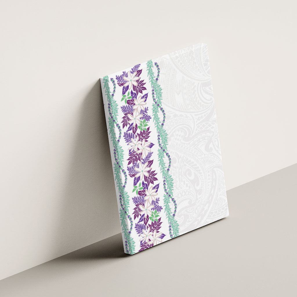 Monstera Tiare Plumeria Canvas Wall Art Purple Polynesian Pattern LT01 - Polynesian Pride