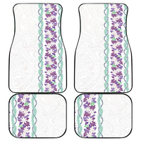 Monstera Tiare Plumeria Car Mats Purple Polynesian Pattern LT01 - Polynesian Pride