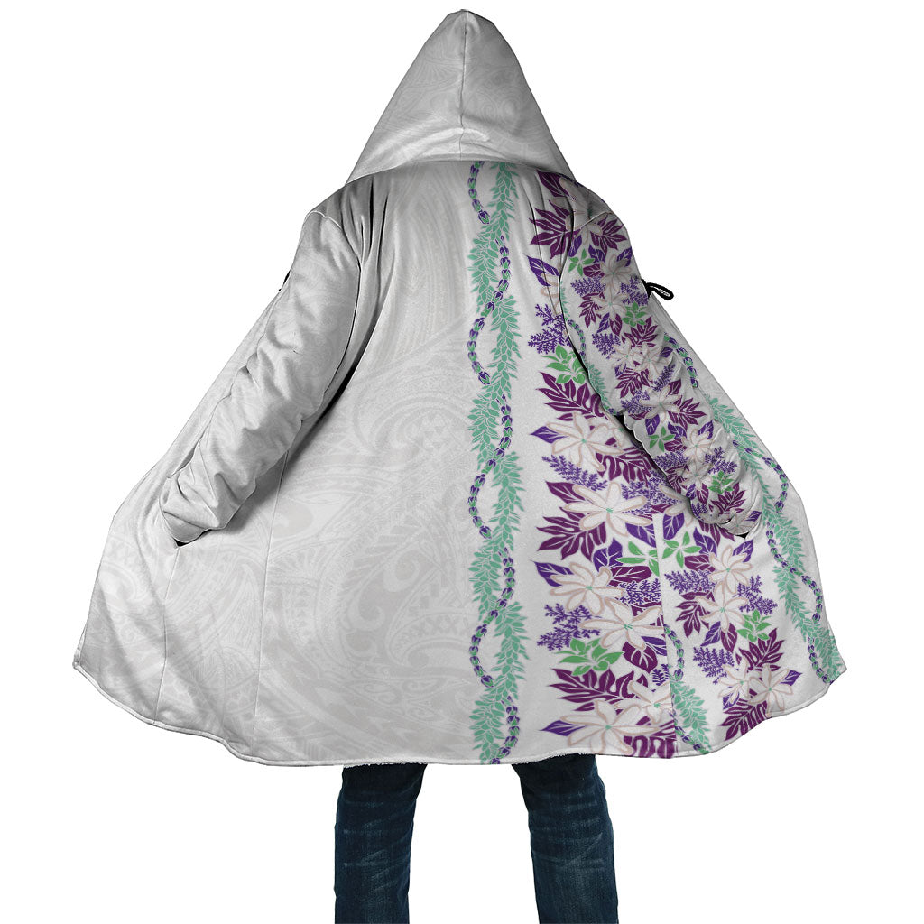 Monstera Tiare Plumeria Cloak Purple Polynesian Pattern LT01 Unisex Purple - Polynesian Pride