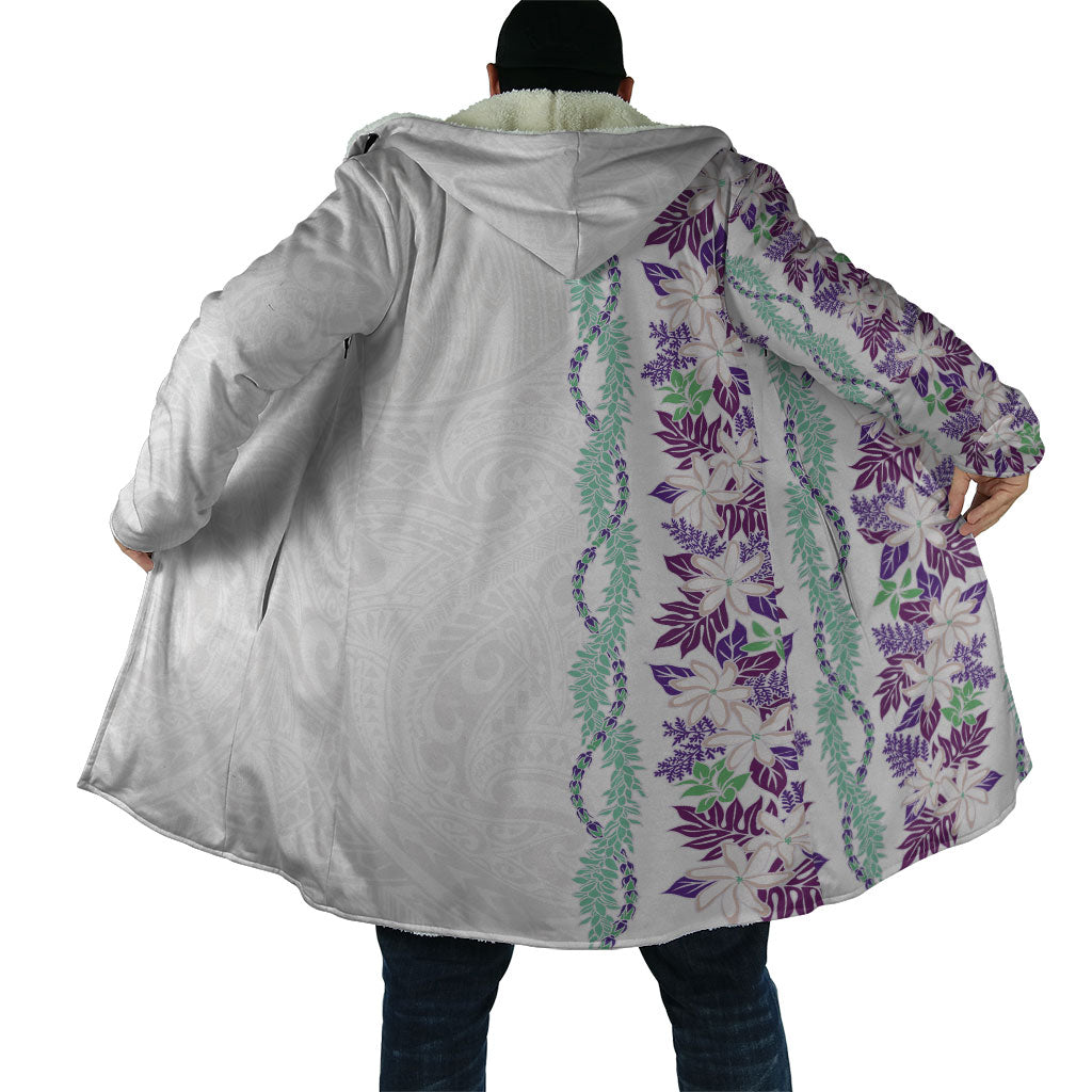 Monstera Tiare Plumeria Cloak Purple Polynesian Pattern LT01 - Polynesian Pride