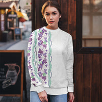 Monstera Tiare Plumeria Ugly Christmas Sweater Purple Polynesian Pattern LT01 - Polynesian Pride