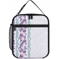 Monstera Tiare Plumeria Lunch Bag Purple Polynesian Pattern LT01 10.2 × 8.3 × 4.3 inch Purple - Polynesian Pride