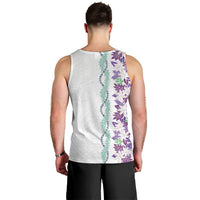 Monstera Tiare Plumeria Men Tank Top Purple Polynesian Pattern LT01 - Polynesian Pride